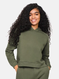 Nimbus Cropped Hoodie 20 Nimbus Cropped Hoodie -Outdoor Voices Shop 1 hero W501214 TDF VIN Nimbus Cotton Cropped Hoodie Vine 0014
