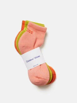 Rec Ankle Sock 3-Pack -Outdoor Voices Shop U600828 PCN NAH Rec Ankle Socks 3 Pack Nectarine Aloe Hibiscus YvHIeeB
