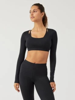 Sculpt Longsleeve Crop Top -Outdoor Voices Shop W202018 SPT BLK Sculpt Longsleeve Crop Top Black 048 nSdHCk3