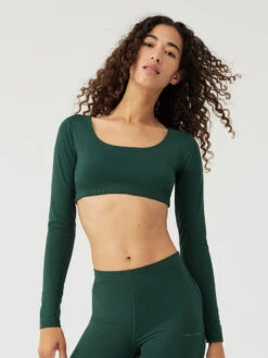 Sculpt Longsleeve Crop Top -Outdoor Voices Shop W202018 SPT PIN Sculpt Longsleeve Crop Top Pine 373 jm7HUcM
