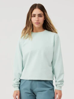 Cotton Terry Cropped Sweatshirt -Outdoor Voices Shop W301372 CTT BAI Organic Cotton Terry Cropped Sweatshirt Bay 020 Qo8nNTt
