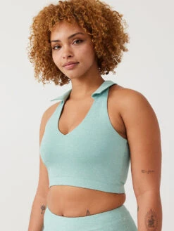 Warmup Collared Crop Top -Outdoor Voices Shop W301873 TXC CRI Warmup Collared Crop Top Caribbean 029 dCRbjxe