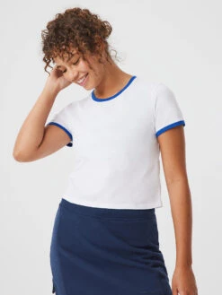 Ringer Shortsleeve -Outdoor Voices Shop W301912 PMC WOV Ringer Shortsleeve White OV Blue 084 QUgwkl2