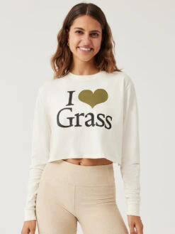 I Love Grass Cropped Longsleeve