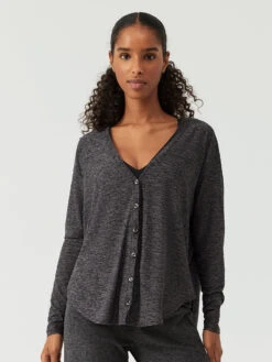 CloudKnit Button Down Longsleeve -Outdoor Voices Shop W302057 HLM CHR CloudKnit Oversized Cardigan Charcoal 088 e6c4033d cc54 42b1 8a99 f2e9e84986cc