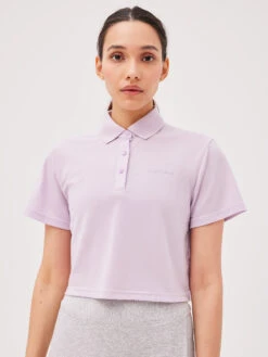Birdie Cropped Polo -Outdoor Voices Shop W302199 DRP MGG Birdie Cropped Polo Morning Glory 102 1 3Y68i9N