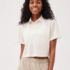 Birdie Cropped Polo -Outdoor Voices Shop W302199 DRP MKS Birdie Cropped Polo Milk Stone 036 1 0hcJ3bk