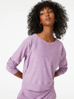 CloudKnit Shrunken Crew -Outdoor Voices Shop W501564 HMJ PRV AllDayShrunkenCrew Provence FrontHero 115 kmpvV7c