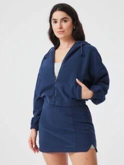 Organic Cotton Terry Full Zip Sweatshirt -Outdoor Voices Shop W501821 CTT DSY Pickup Rally Zip Up Dark Sky 105 Rkc9LY0